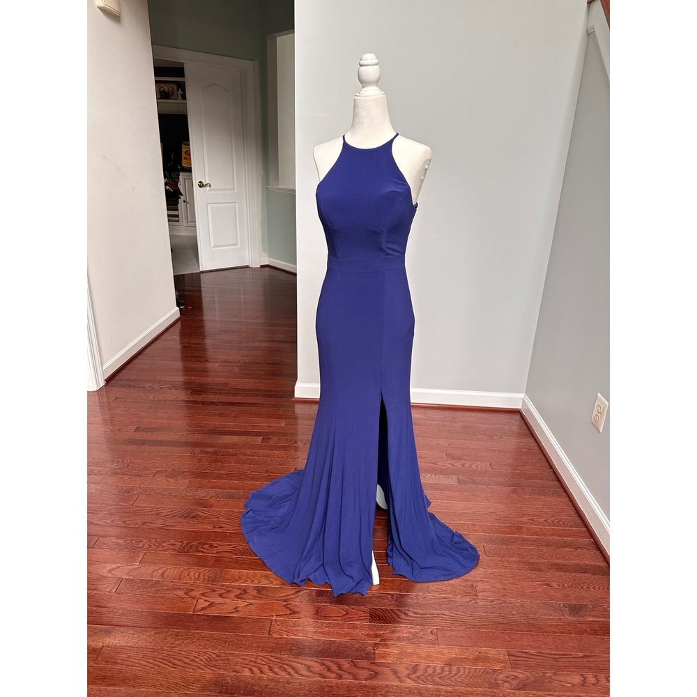 Vintage‎ NOX Anabel Formal Open Back Sexy Open Back Gown Blue Dress